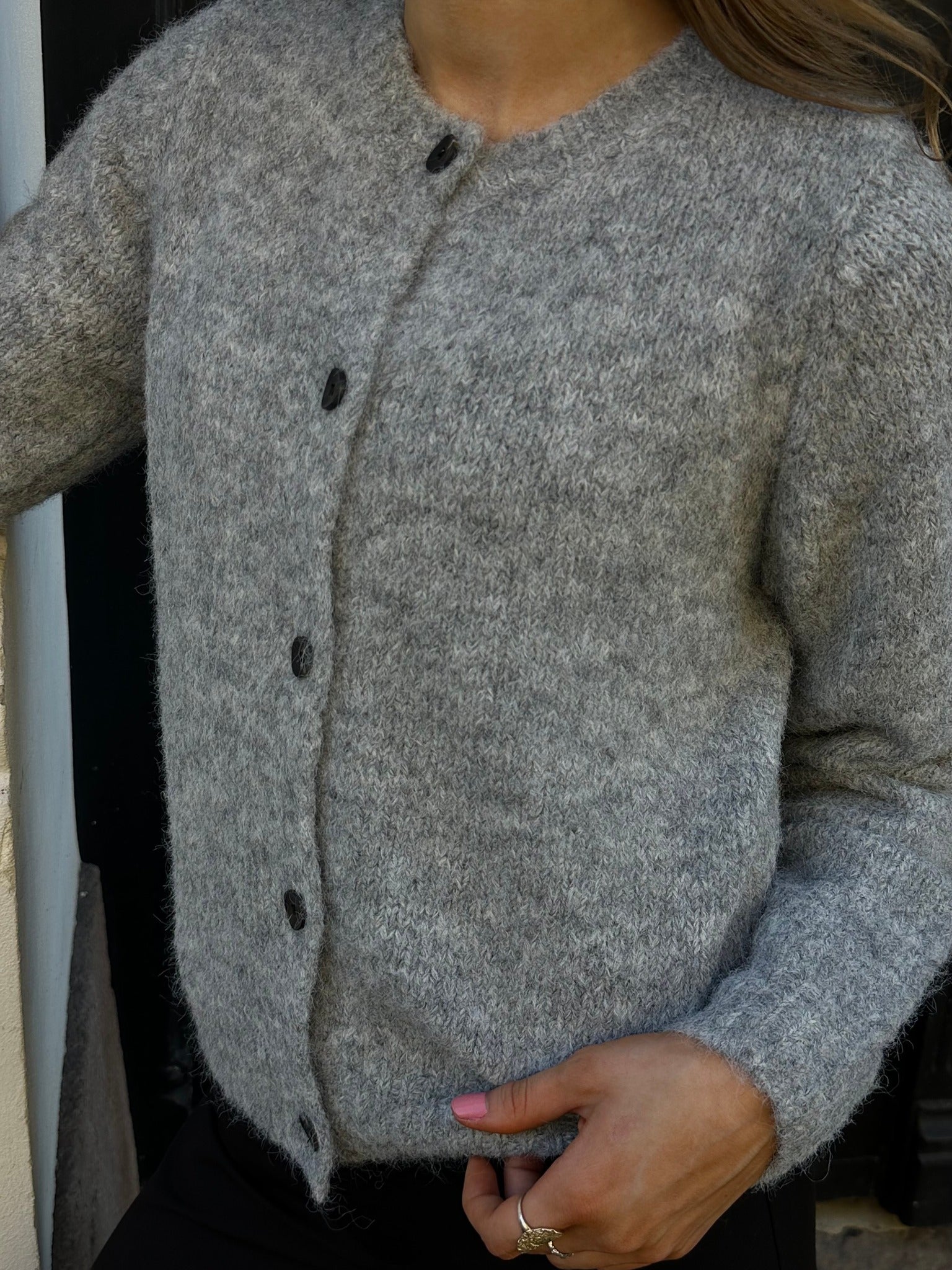 VMNOVAH Knit Cardigan - Medium Grey Melange